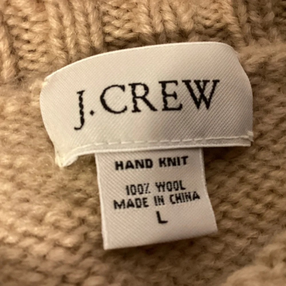 J. Crew womens Hand Knit Wool Sweater size Large